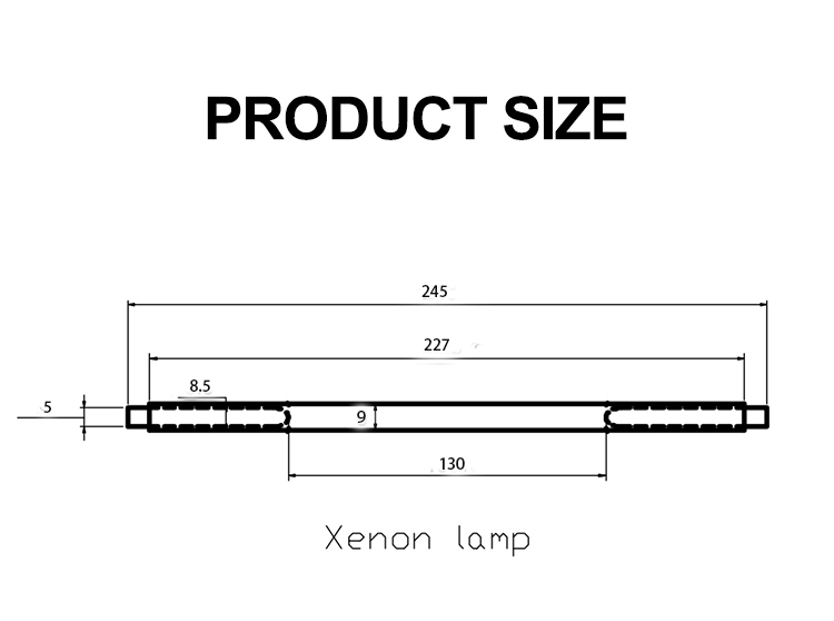 9*130*245 mm nd yag fiber laser pulsed IPL xenon lamp