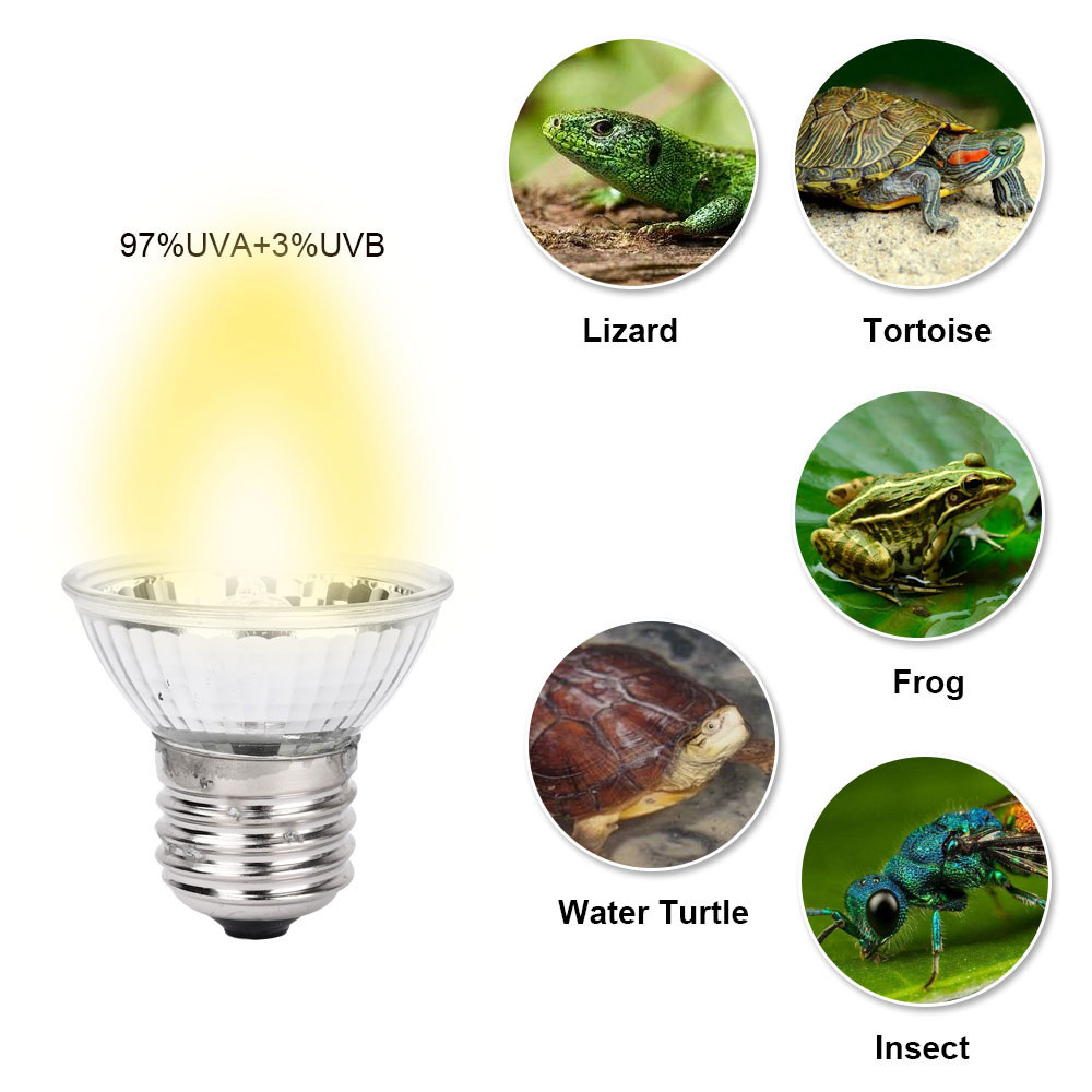 E27 Bulb 25W 50W 75W UVA UVB Heated  Light Pet Halogen Bulb Reptile Bulb UVB Lamp