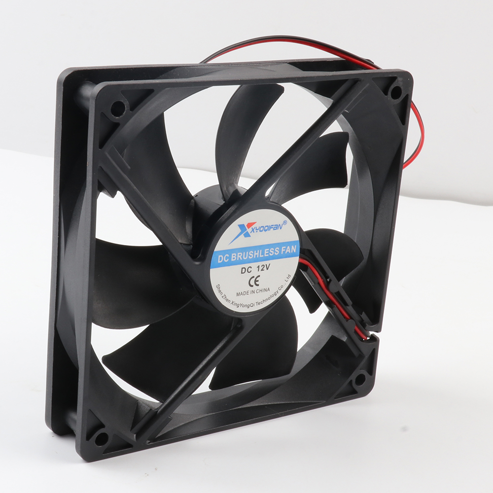 12V24V Dc Cooling Fan Chassis Power Fan Dual 2000 Turn Wind Speed Ball Bearing Cooling Fans With 12Cm Air Filter Cover