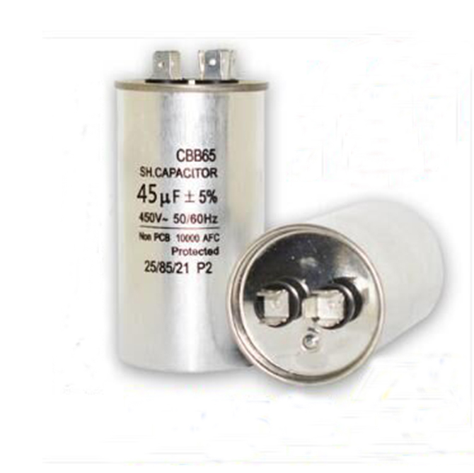 cbb65 air-conditioner 45uf 450v aluminum capacitor