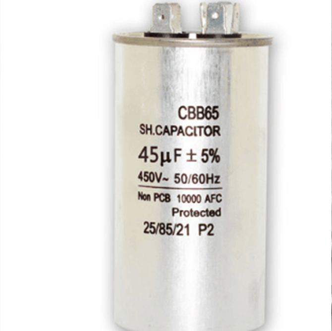 cbb65 air-conditioner 45uf 450v aluminum capacitor