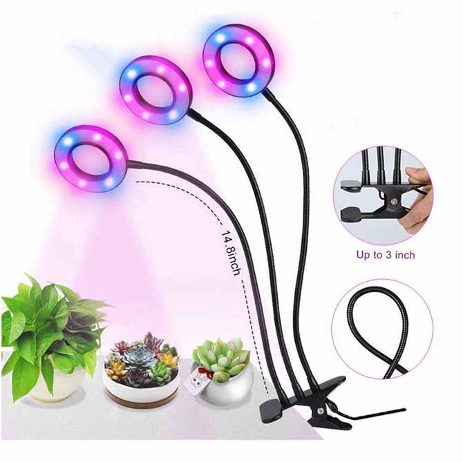 Indoor plants hydroponics garden dimming timer clip led grow light