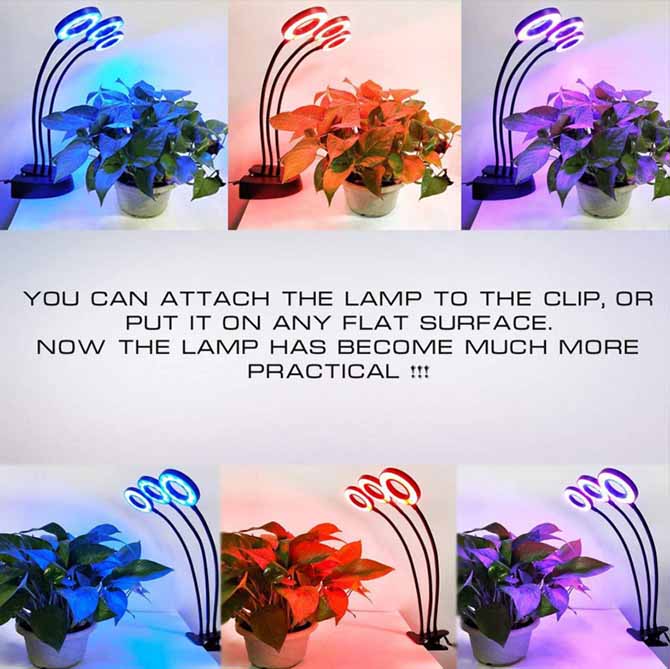 Indoor plants hydroponics garden dimming timer clip led grow light