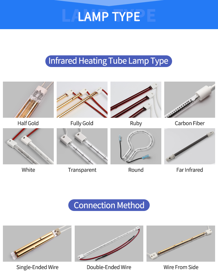 390Mm*115Mm*60Mm Uv Stainless Steel Lampshade Infrared Heating Lamp With Gold Plated Transparency 350Mm Long Infrared Lamp