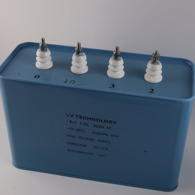 High voltage 3000v square shape 15UF oil capacitor