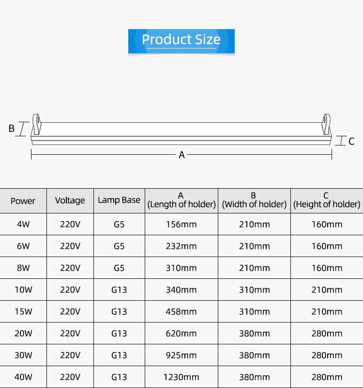 40W T8 G13 fluorescent light uv germicidal lamp fixture