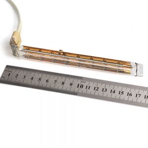 Shortwave Tungsten Wire Infrared Heat Lamp Gold Plated 1740W 400V 170Mm Elbow Double Tube Semi Gold Coated Halogen Heating Lamp