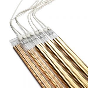 Shortwave Tungsten Wire Double Tube 4Kw 380V 900Mm Infrared Lamp Gold Coated Halogen Heating Lamp