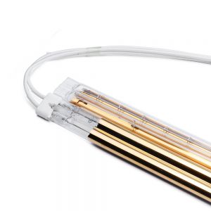 Shortwave 3000W 400V 1100Mm Double Semi Plated Gold Tube Ceramic Heating Lamp Ir Halogen Infrared Lamp Gold Lamp