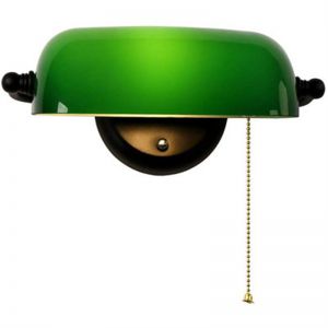 Banker Wall Lamp Green With Pull Switch Retro Reading Lamp Adjustable Shade Room Antique Bedside Led Wall Lamps